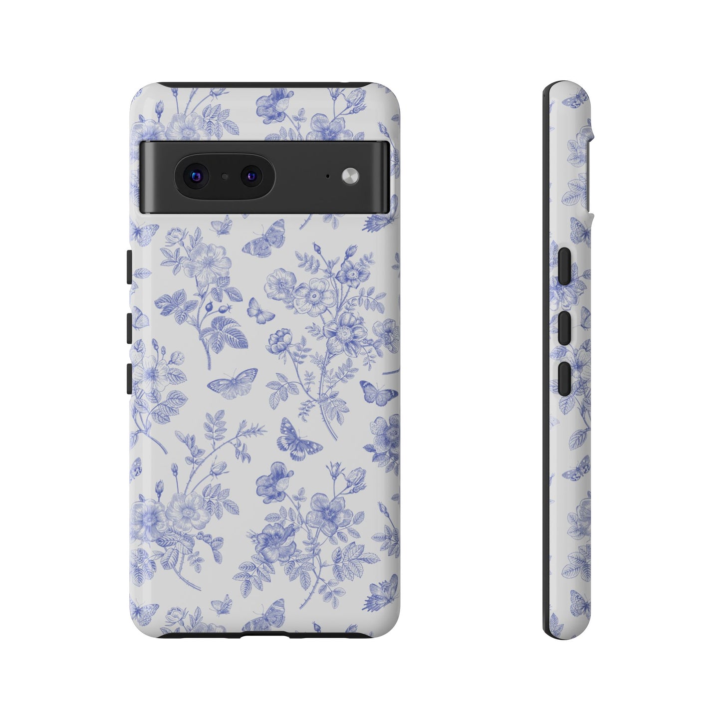 Wild Roses | Blue Floral Butterfly Toile Case