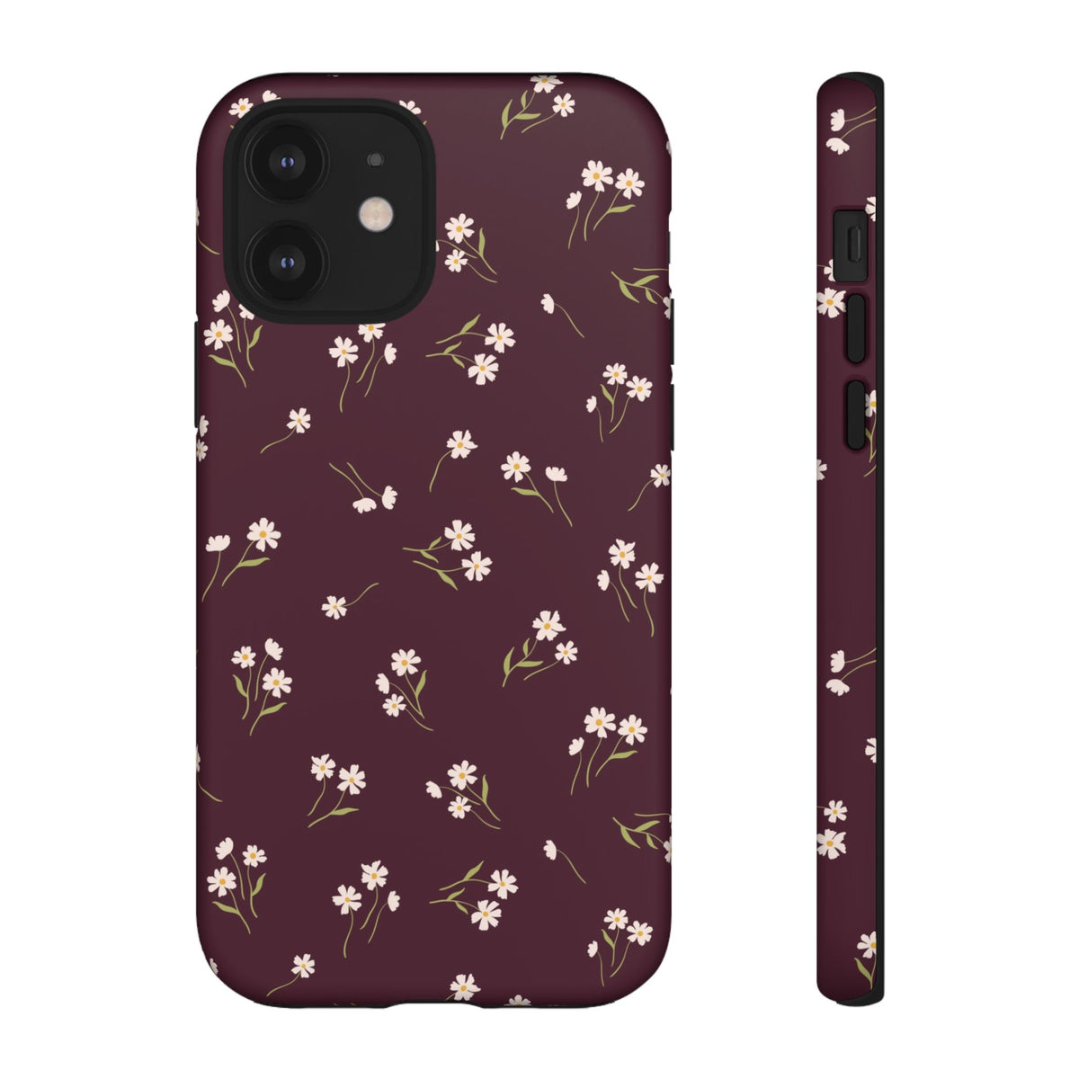 Dainty Daisy | Burgundy Floral iPhone Case