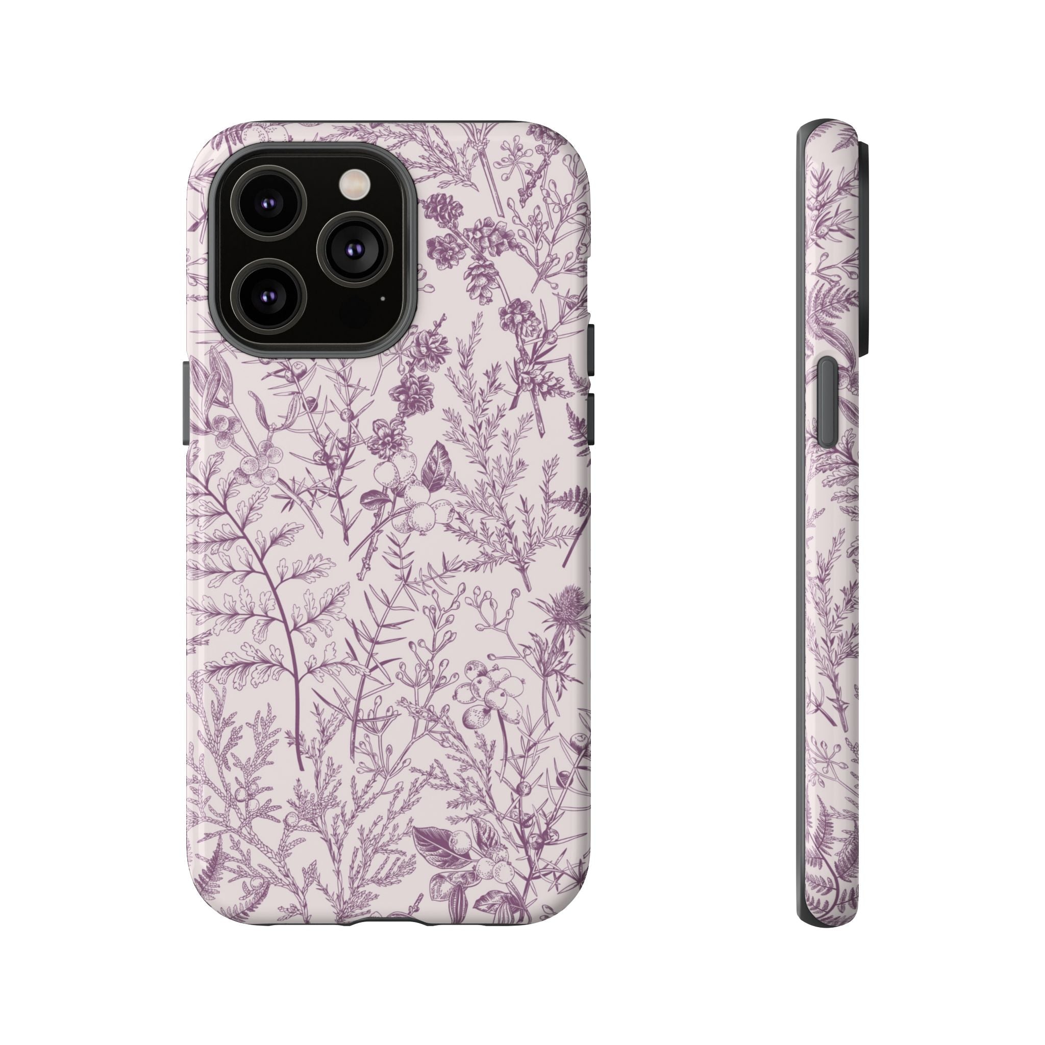 Plum Botanical Floral iPhone Case