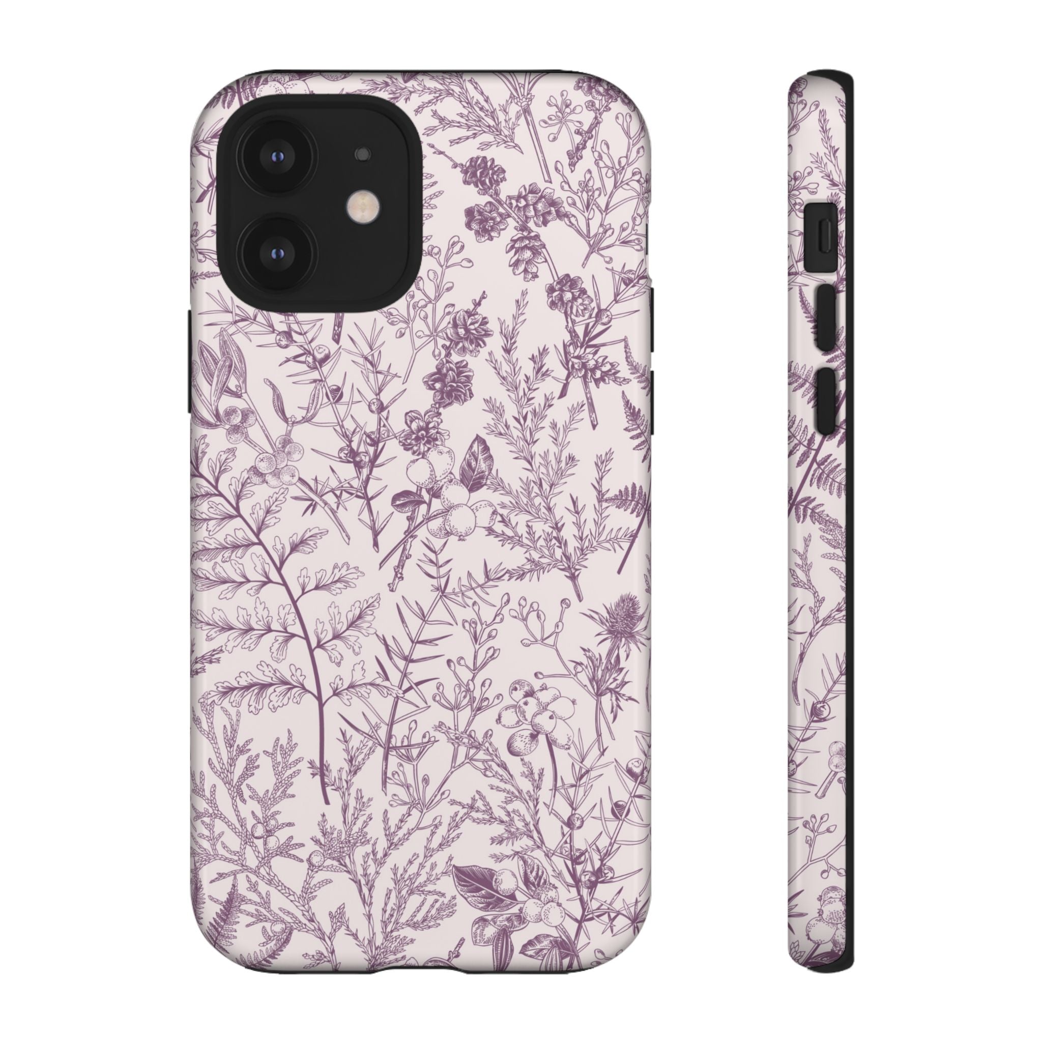 Plum Botanical Floral iPhone Case