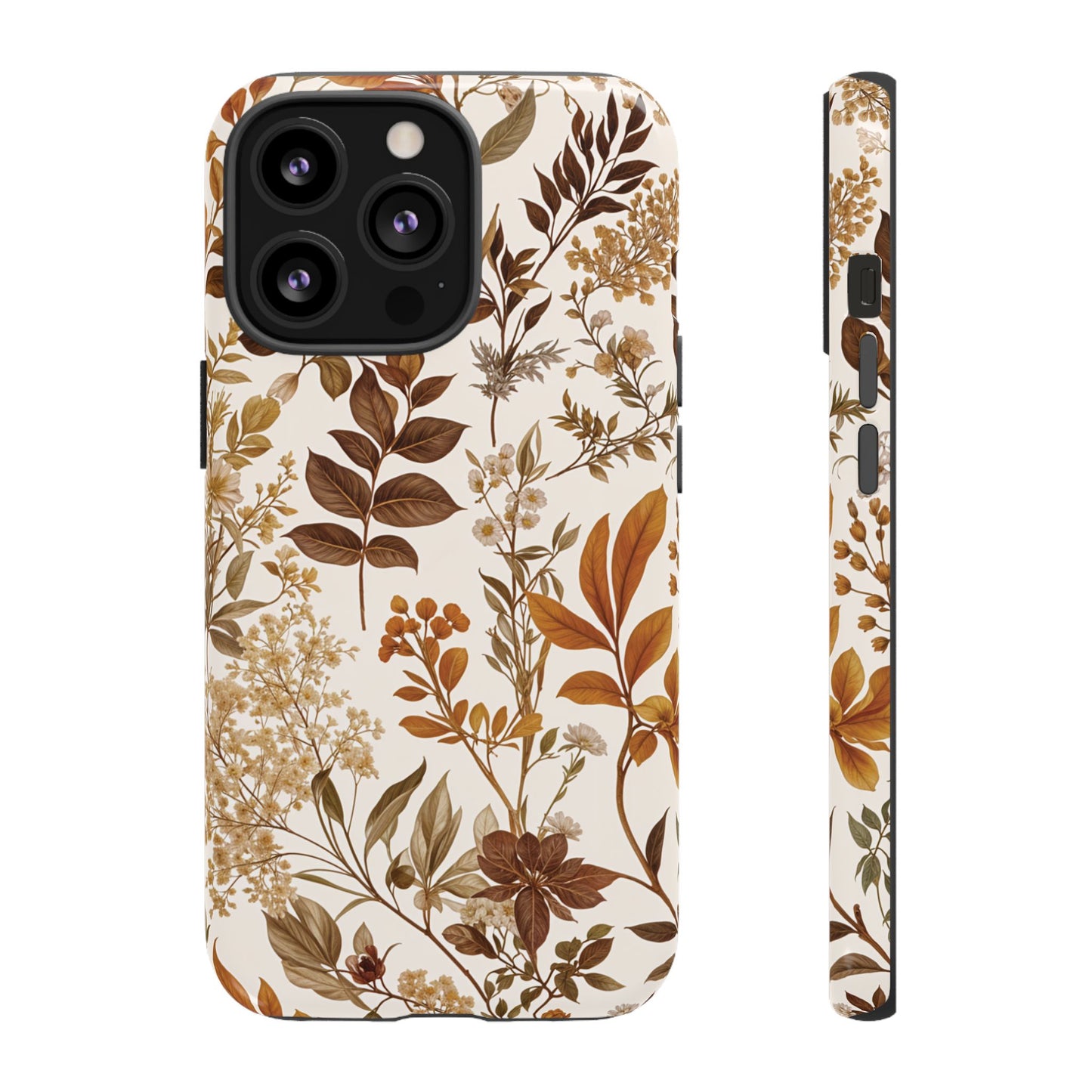 Funda para iPhone con motivos florales y botánicos otoñales