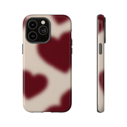 Funda para iPhone con corazones con enfoque suave y deseos del corazón