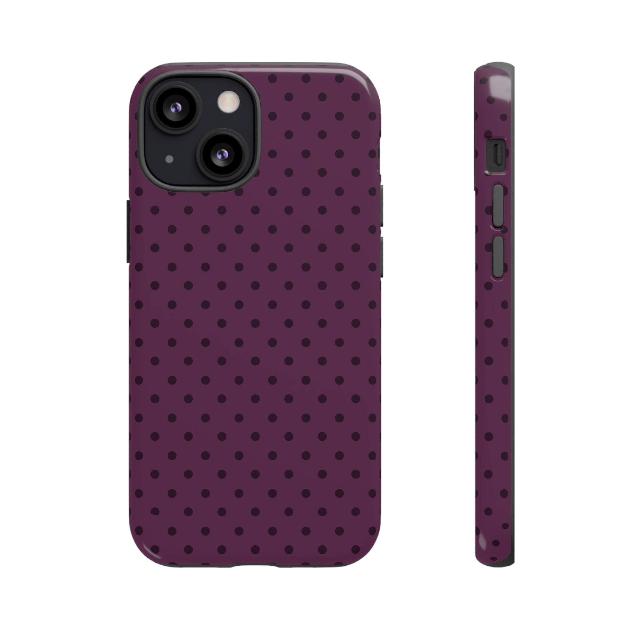 Plum Mood | Polka Dot iPhone Case