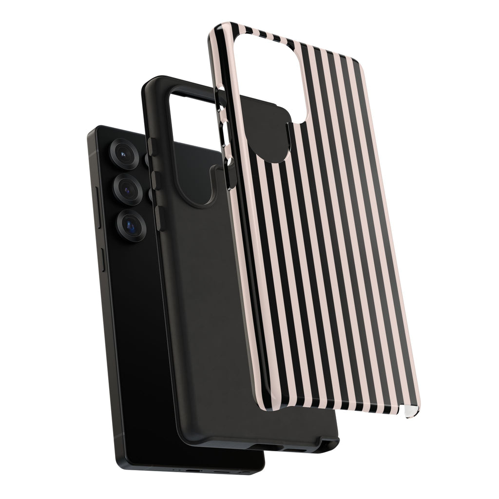 Stripe Tease | Pink & Black Striped Galaxy Case