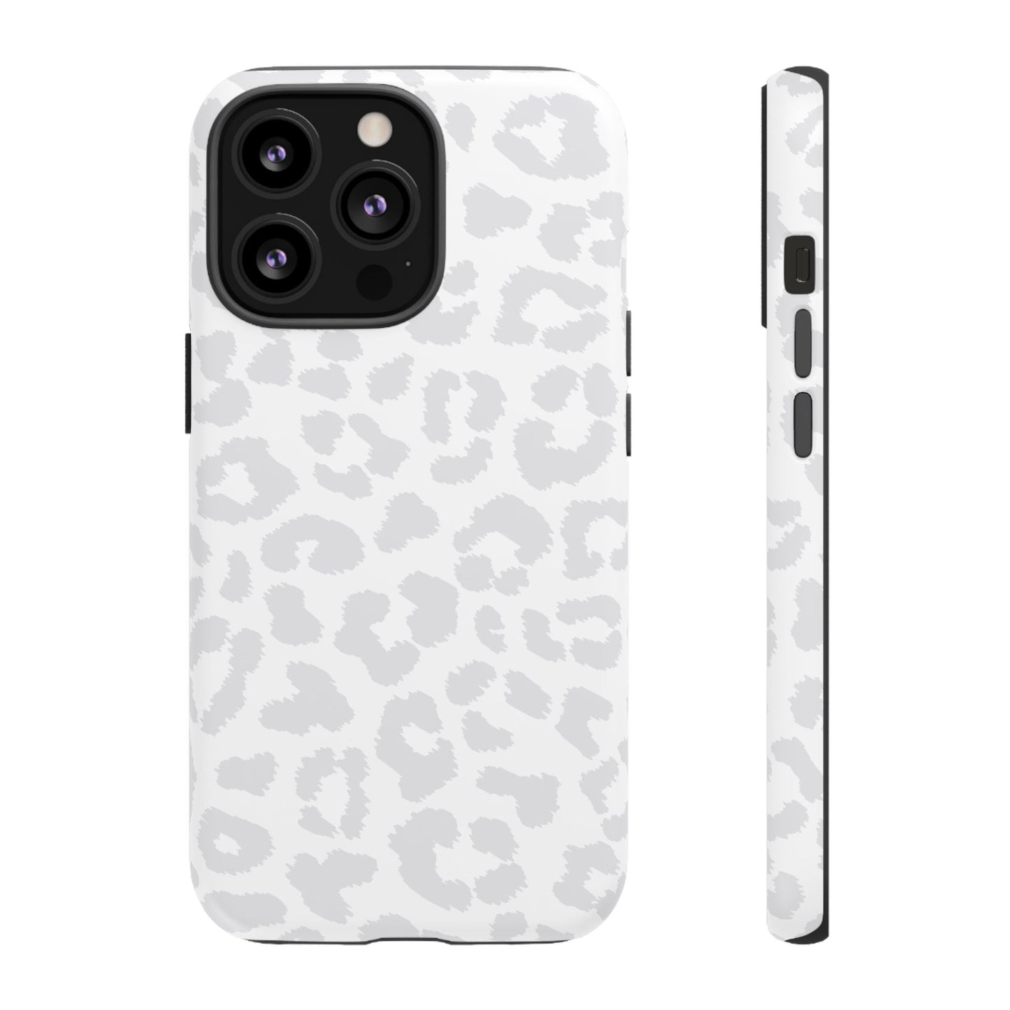 Snow Bunny | White & Gray Leopard Print Case