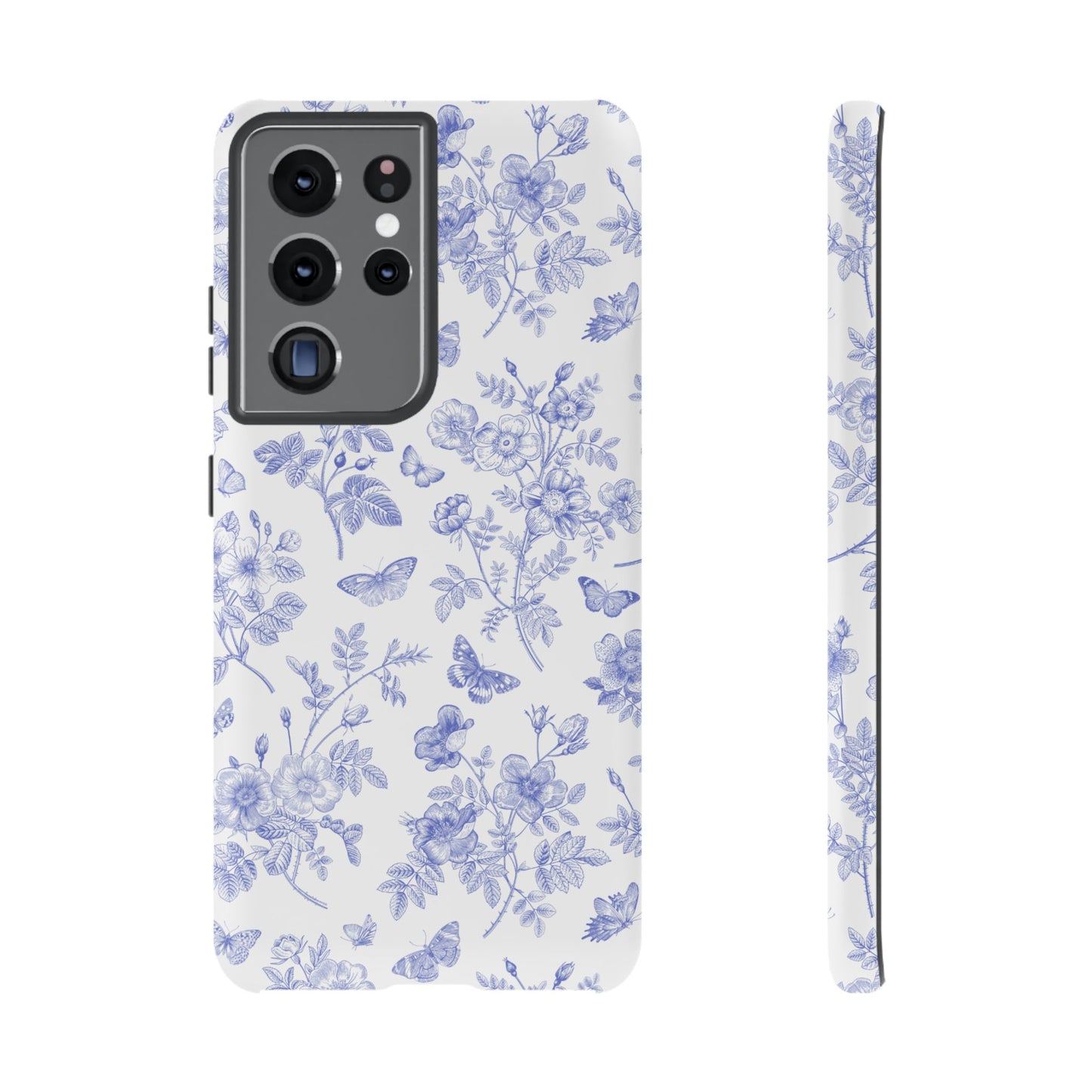 Wild Roses | Blue Floral Butterfly Toile Case