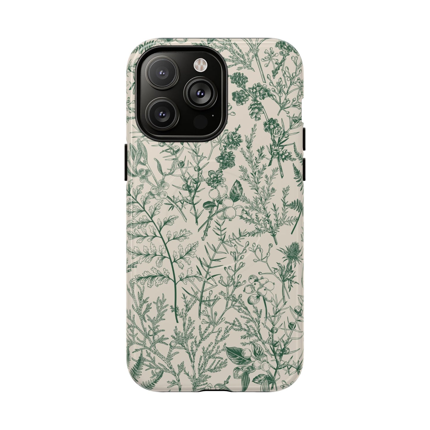 Estuche MagSafe con diseño floral verde y botánico de Sage