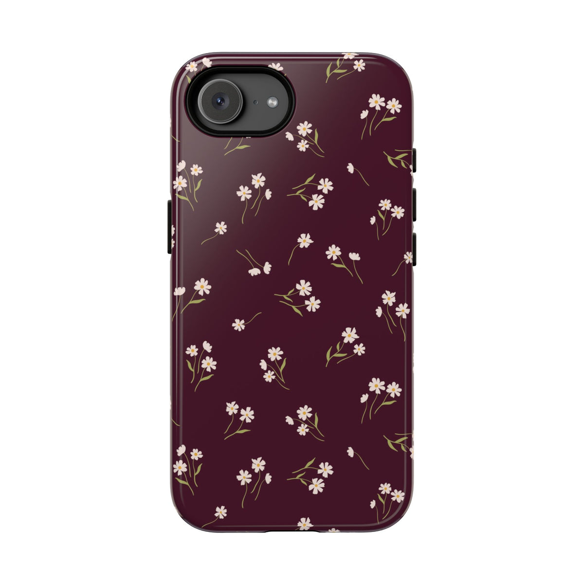 Dainty Daisy | Burgundy Floral iPhone Case