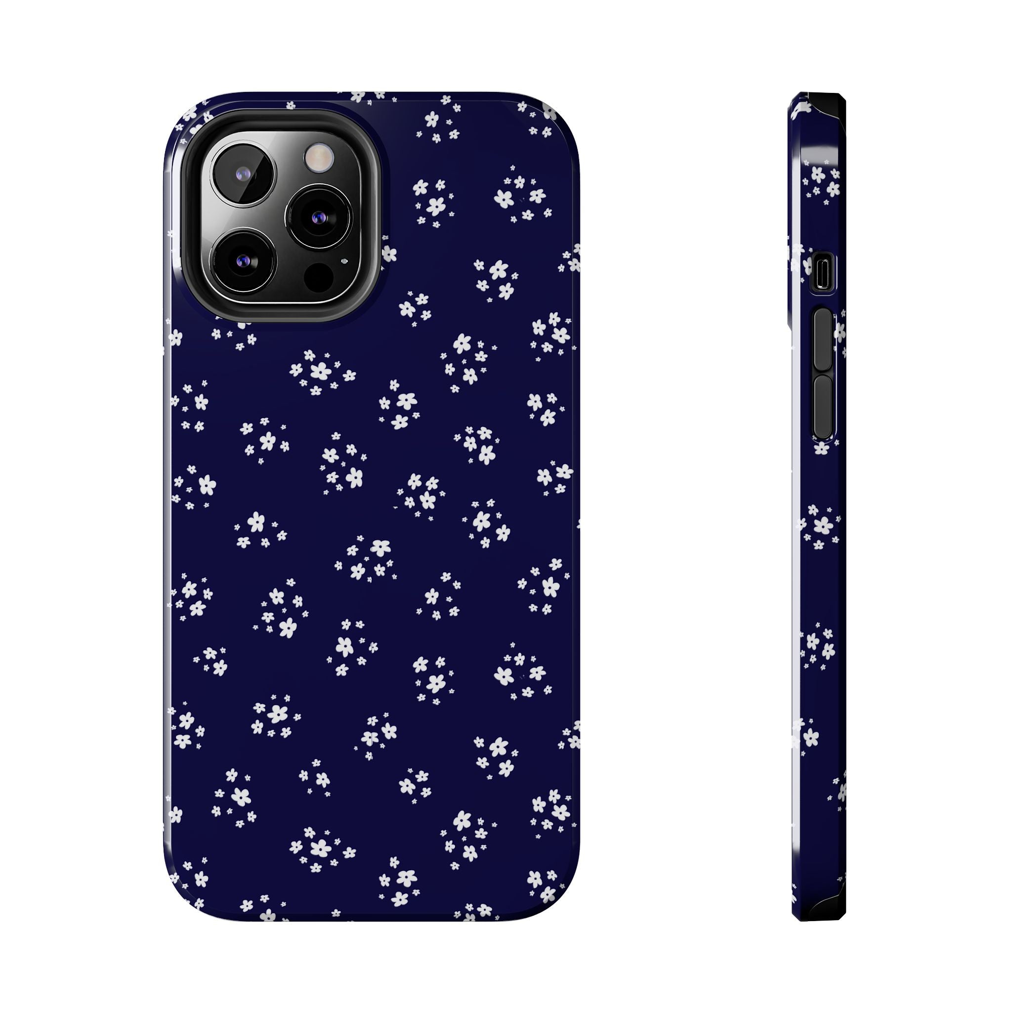 Navy Blooms Floral iPhone Case