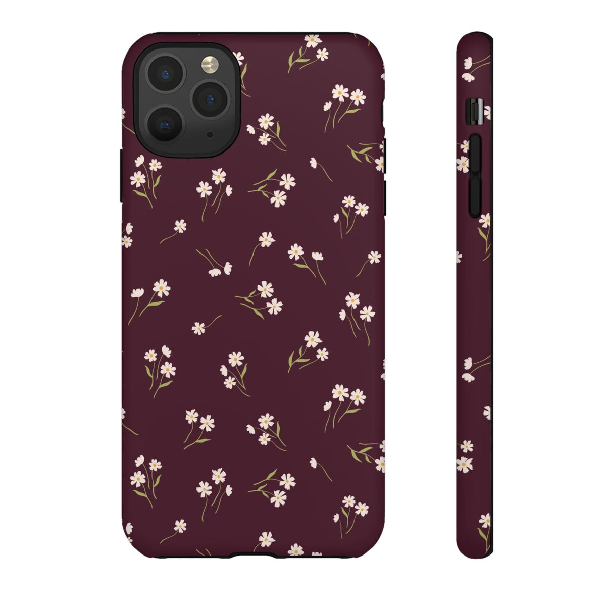 Dainty Daisy | Burgundy Floral iPhone Case