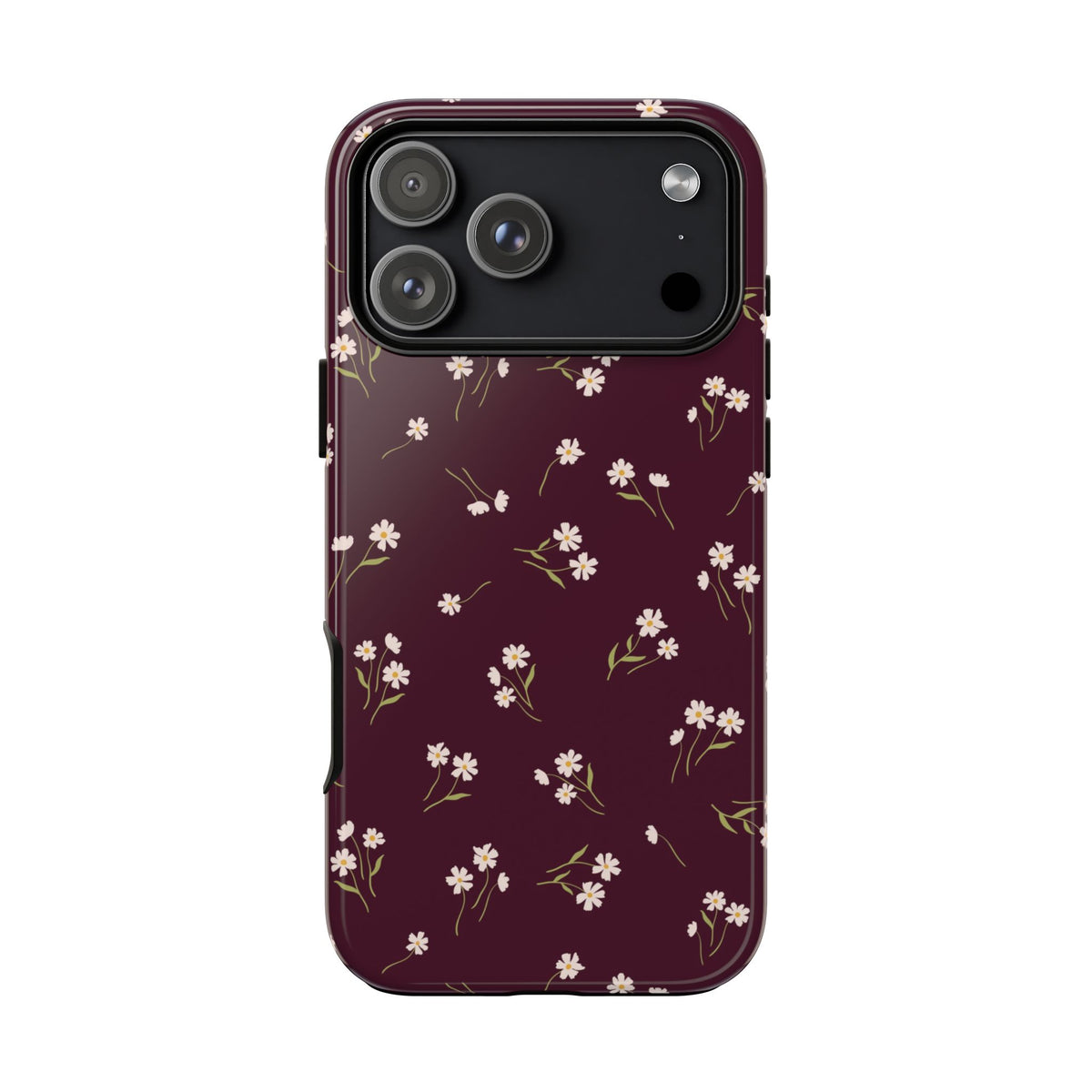 Dainty Daisy | Burgundy Floral iPhone Case