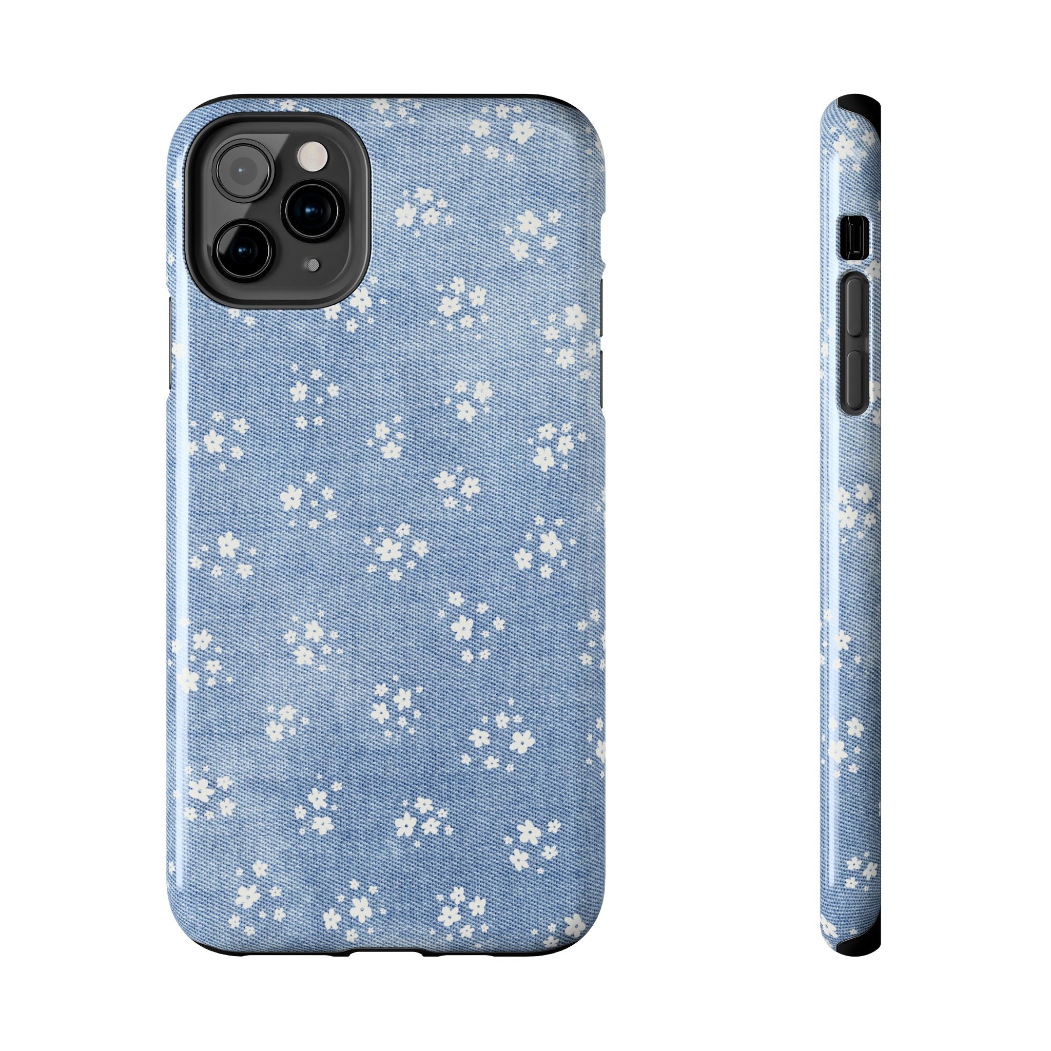 Denim Daisy Floral iPhone Case