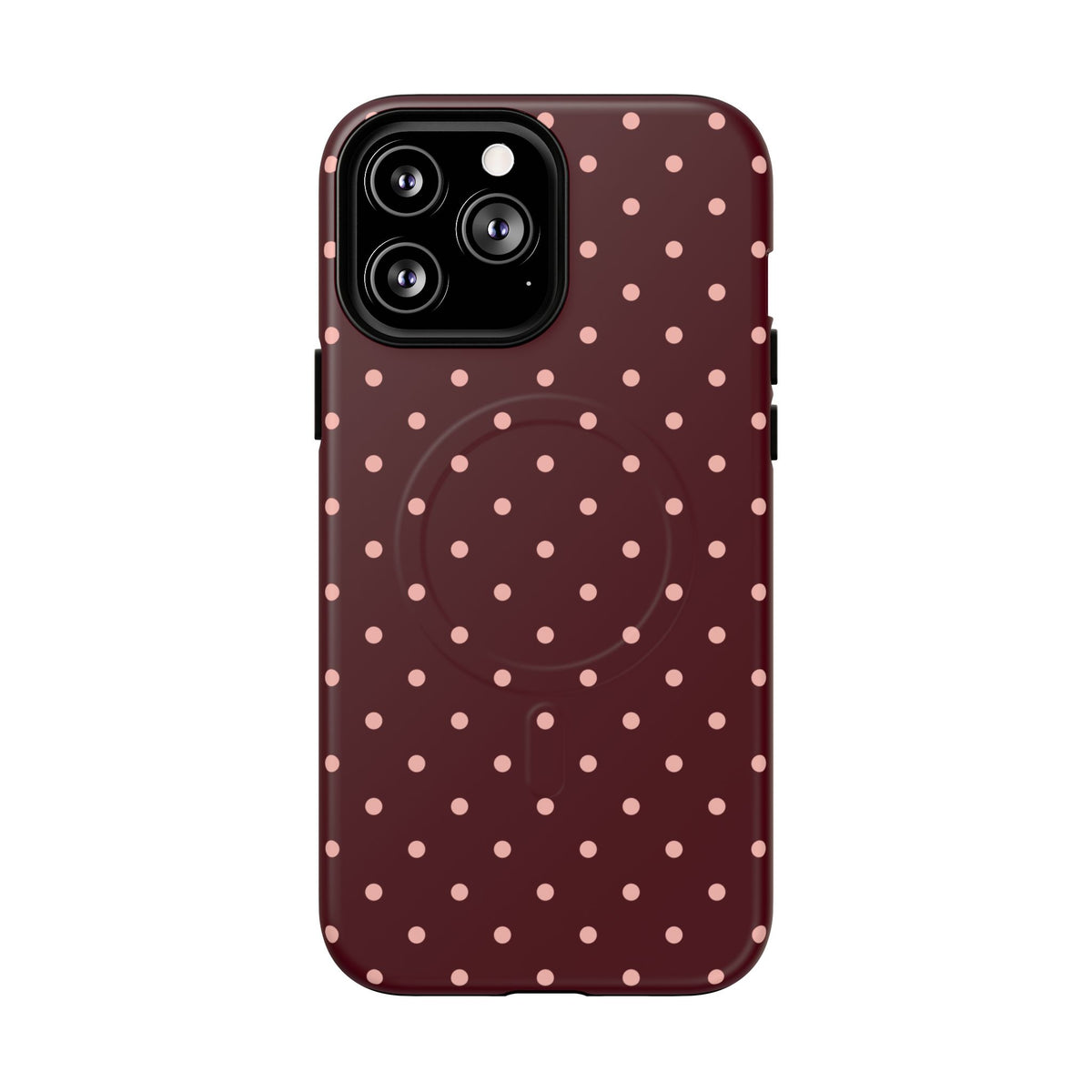 Pretty Please | Burgundy Polka Dot MagSafe Case