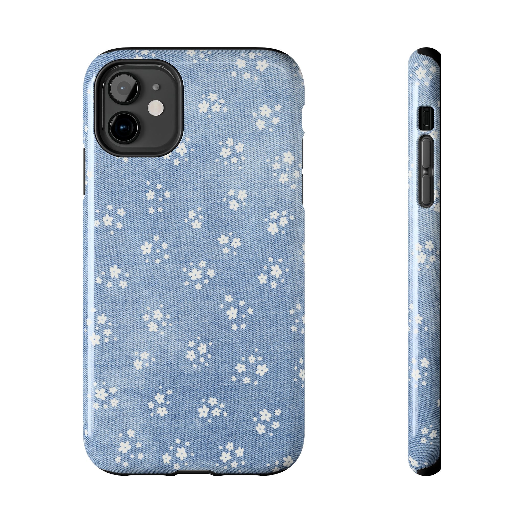 Denim Daisy Floral iPhone Case