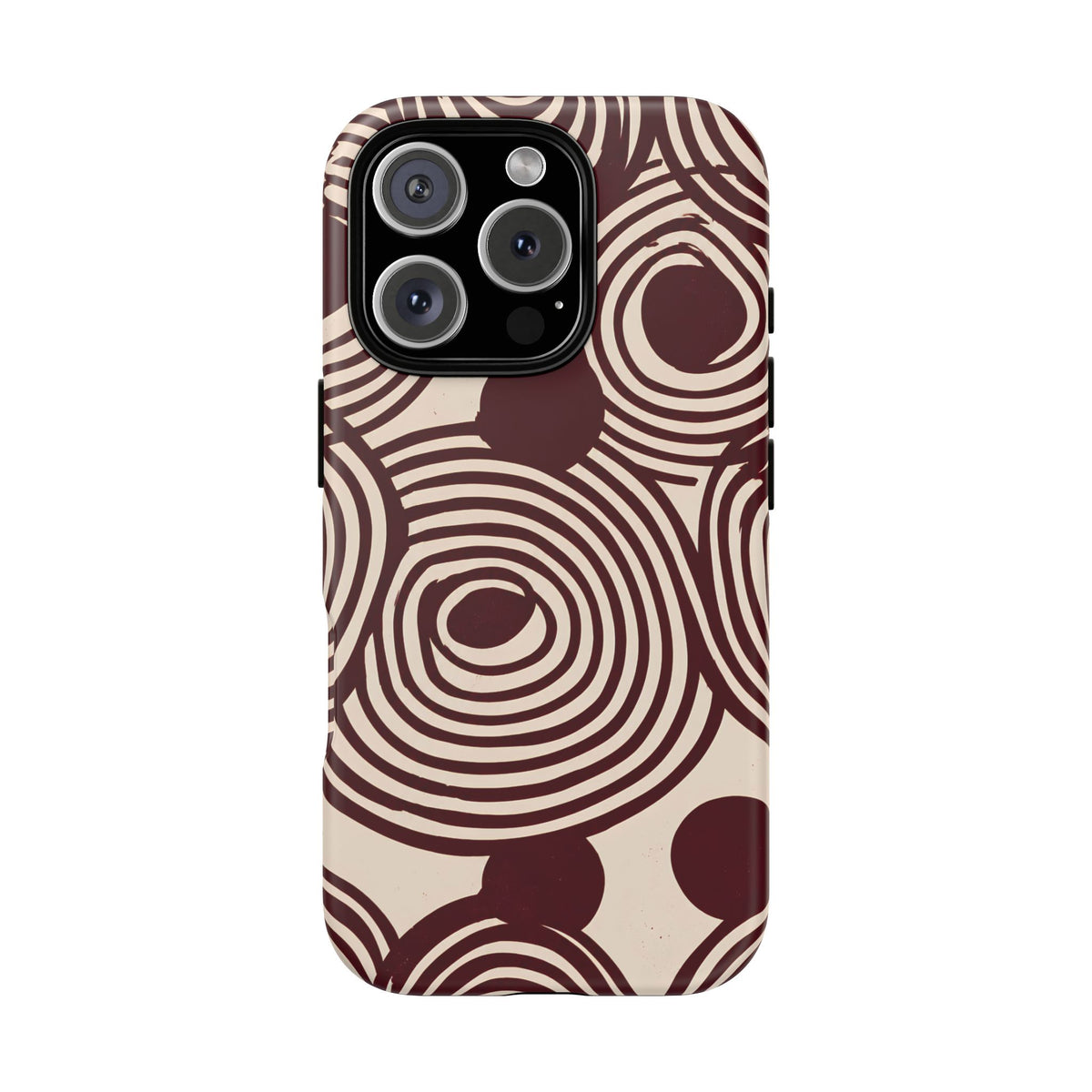 Retrograde | Burgundy Retro Abstract iPhone Case
