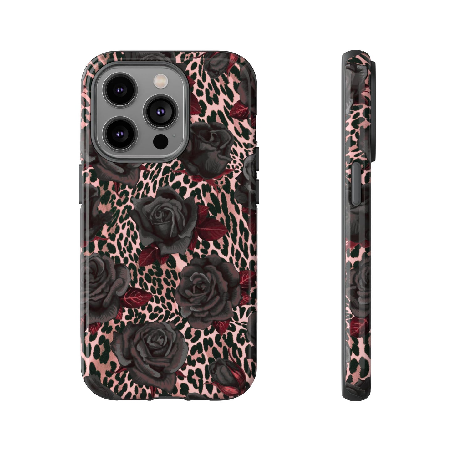 Midnight Rose | Pink Leopard Floral Case