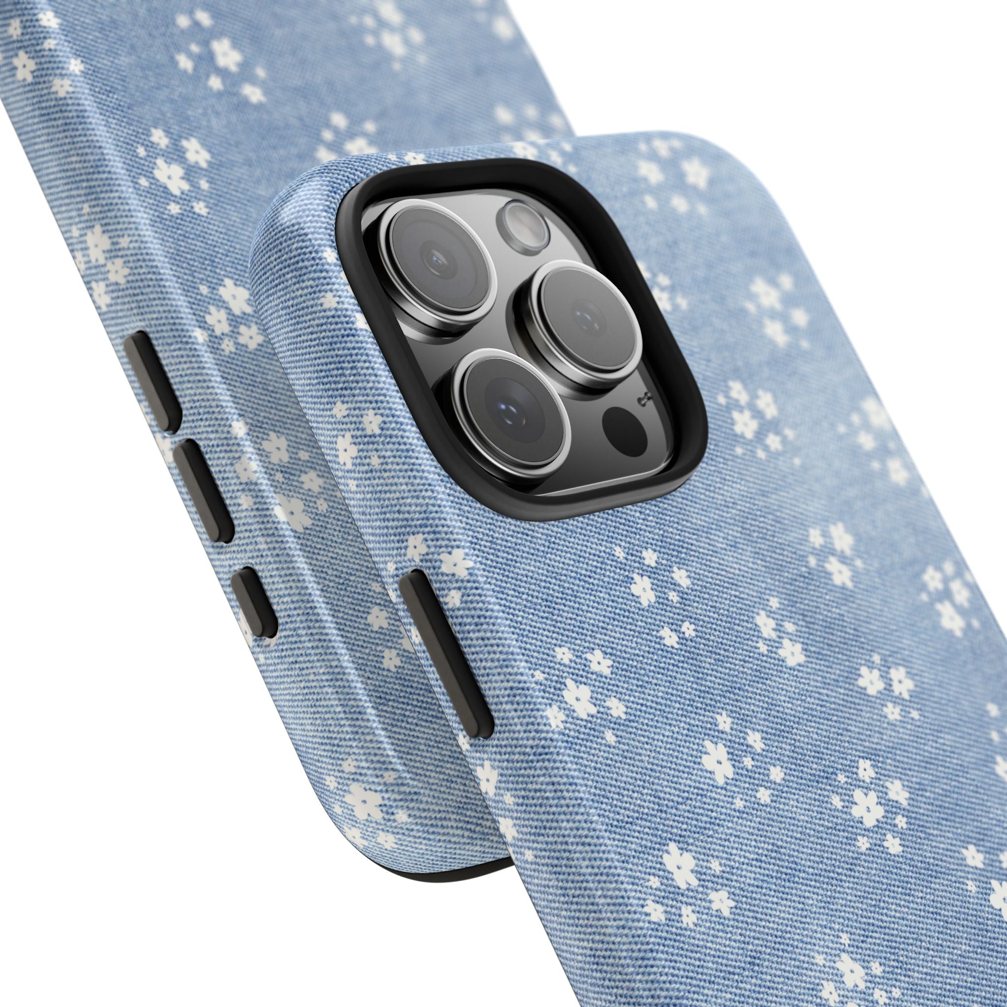 Denim Daisy Floral iPhone Case