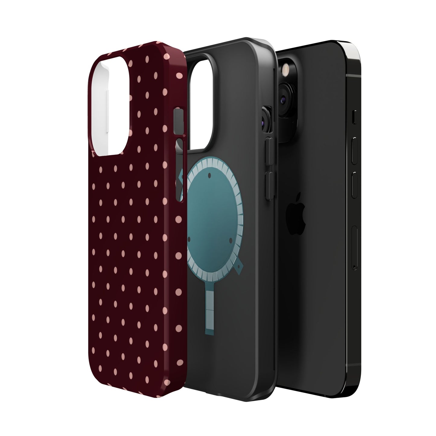 Pretty Please | Burgundy Polka Dot iPhone Case