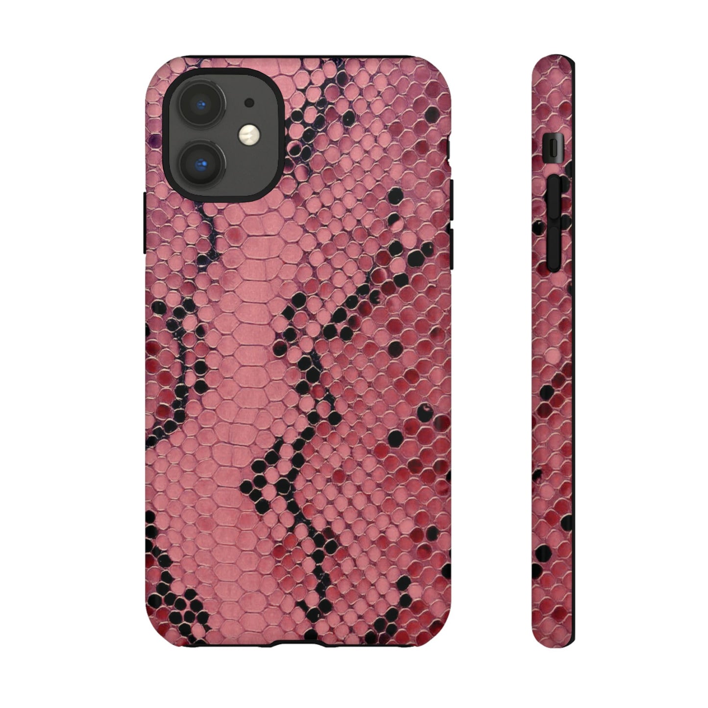 Funda para iPhone con estampado de serpiente y pitón rosa