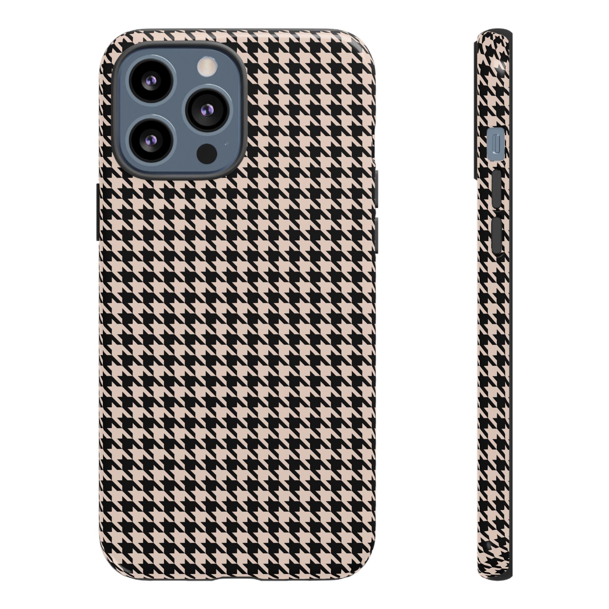Coque iPhone à motif pied-de-poule pour fille de la sororité | Preppy