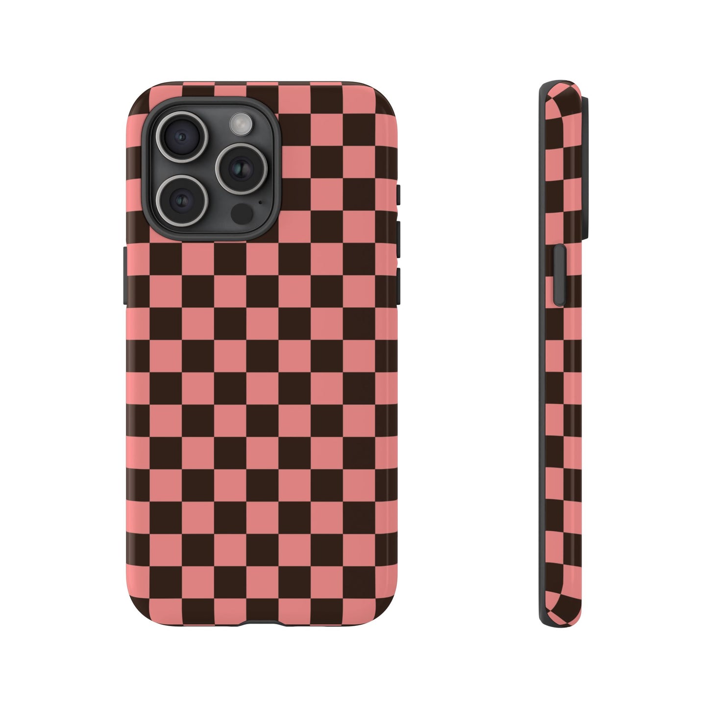 Checked Out | Pink & Brown Checkerboard Case