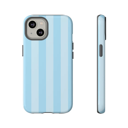 Coque iPhone à rayures bleues | Bord de piscine