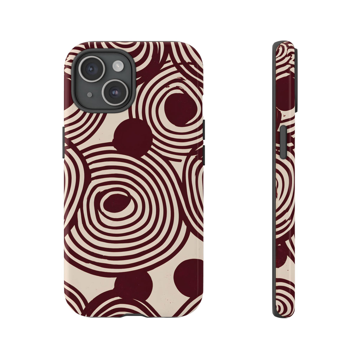 Retrograde | Burgundy Retro Abstract iPhone Case