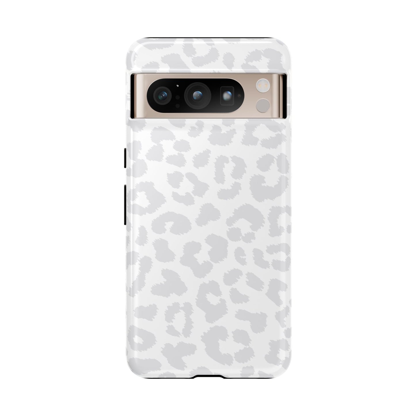 Snow Bunny | White & Gray Leopard Print Case