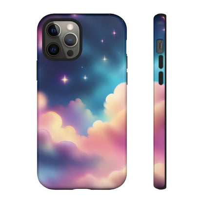 Funda retro para iPhone con diseño de noche estrellada