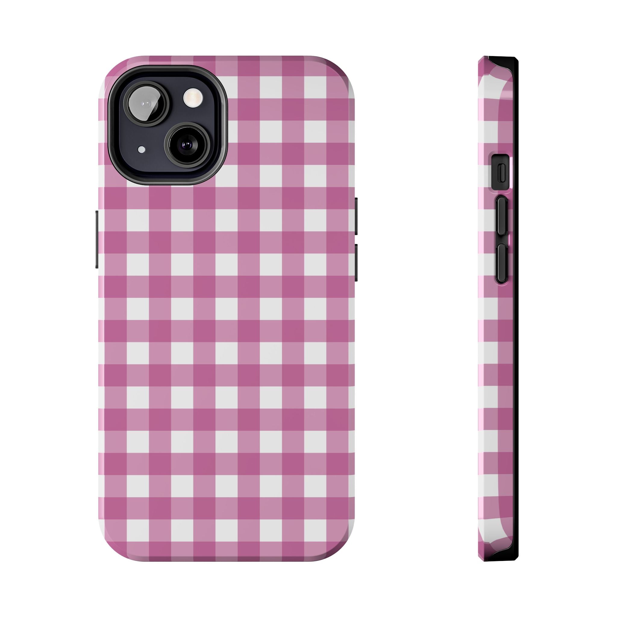 Pink Plaid Gingham Check iPhone Case