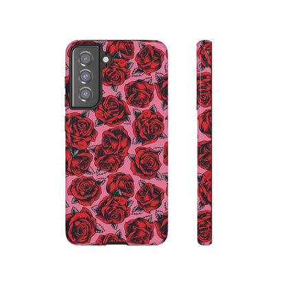 Love Story | Red & Pink Pop Art Rose Floral Case