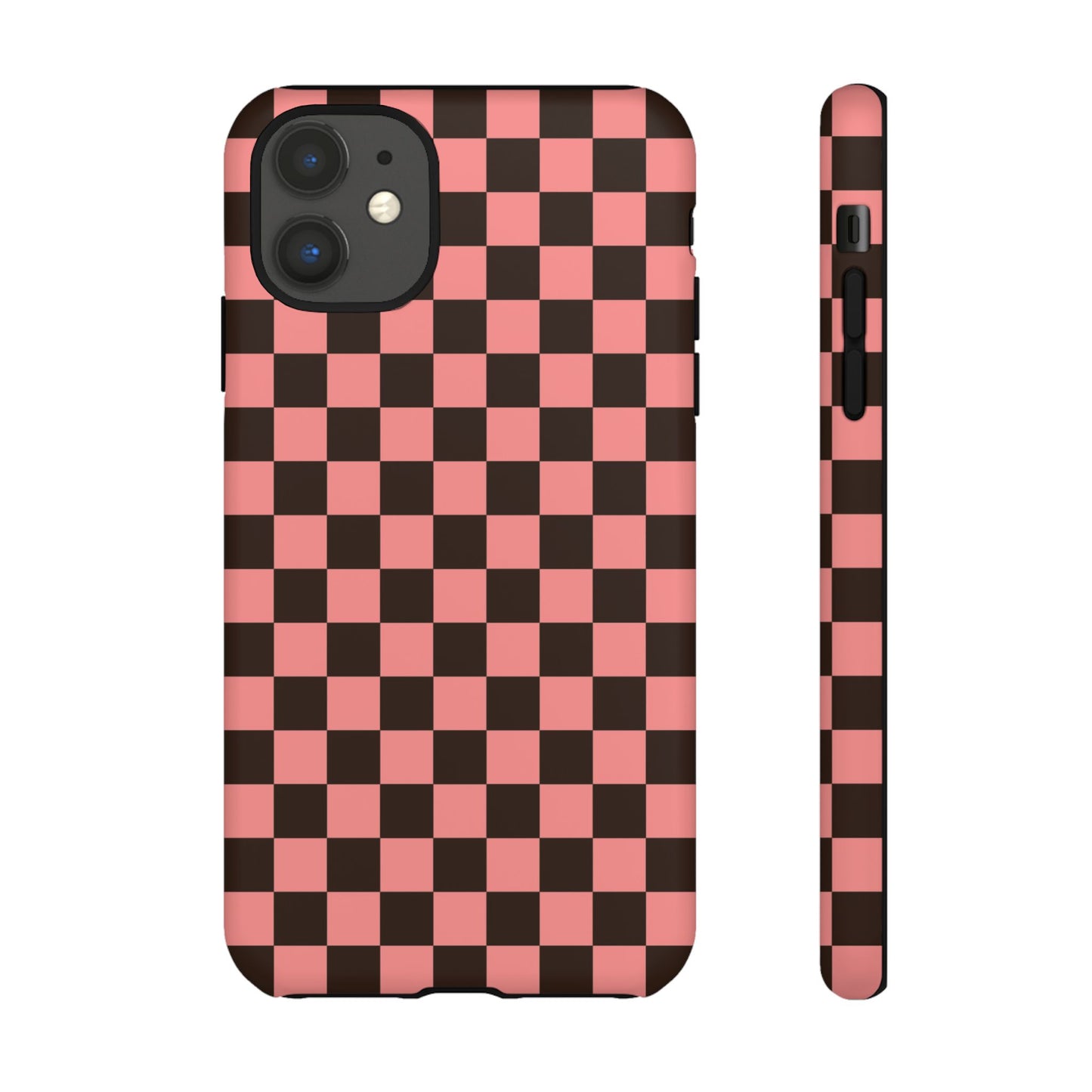 Checked Out | Pink & Brown Checkerboard Case