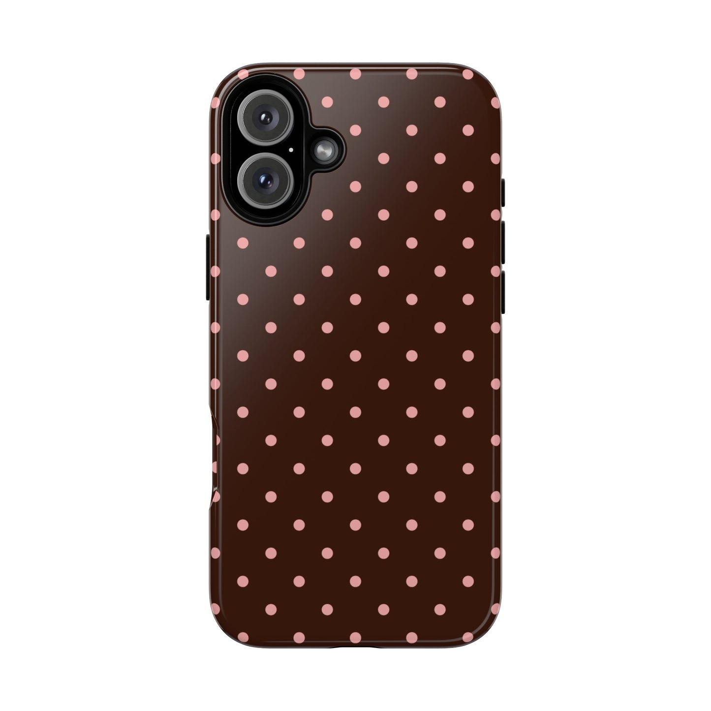 Bonita en rosa | Funda para iPhone con lunares marrones