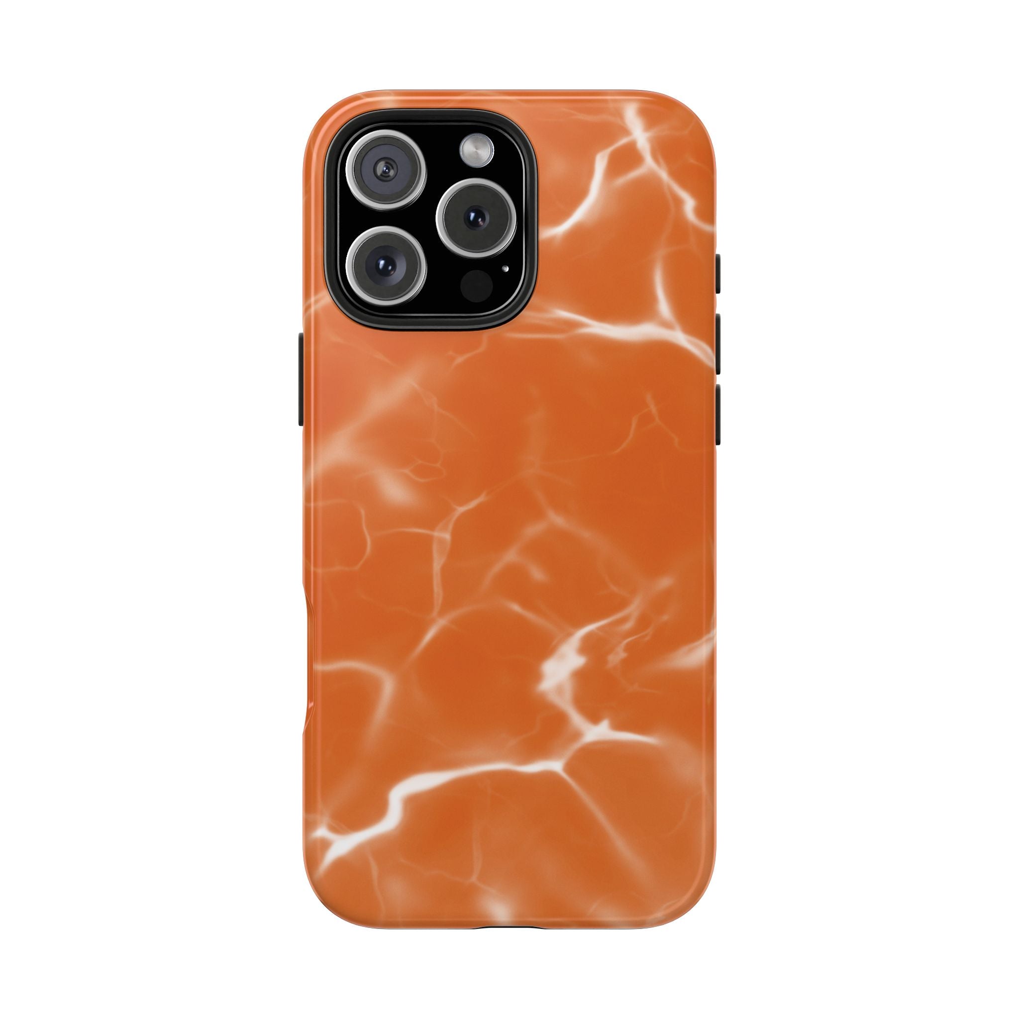 Electric Orange Marbled iPhone Case