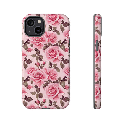 Coque iPhone à motif floral rose | Rose romantique