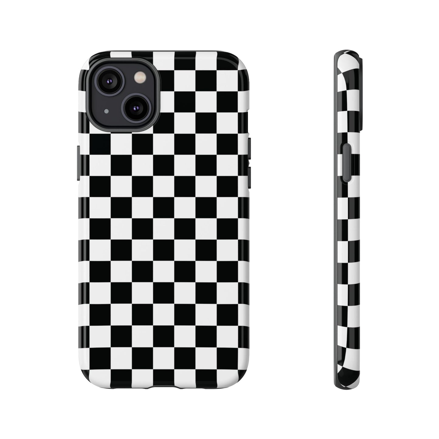 Funda para iPhone con diseño de cuadros en blanco y negro de Skater Girl