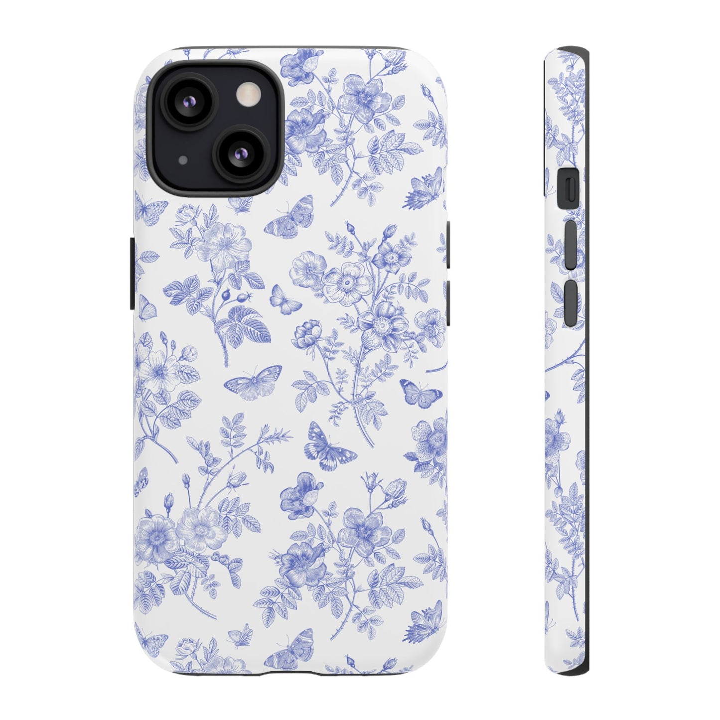 Wild Roses | Blue Floral Butterfly Toile Case