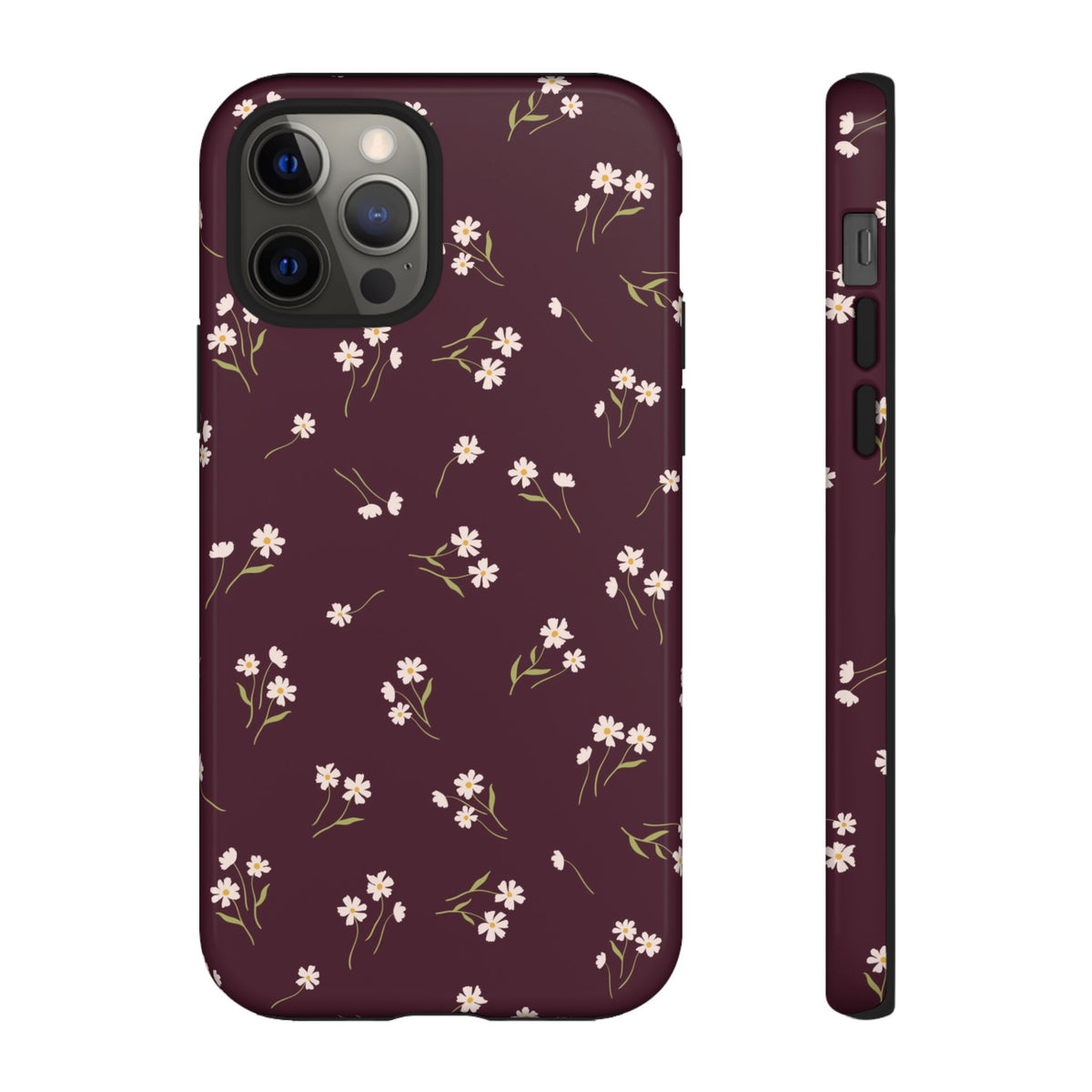 Dainty Daisy | Burgundy Floral iPhone Case