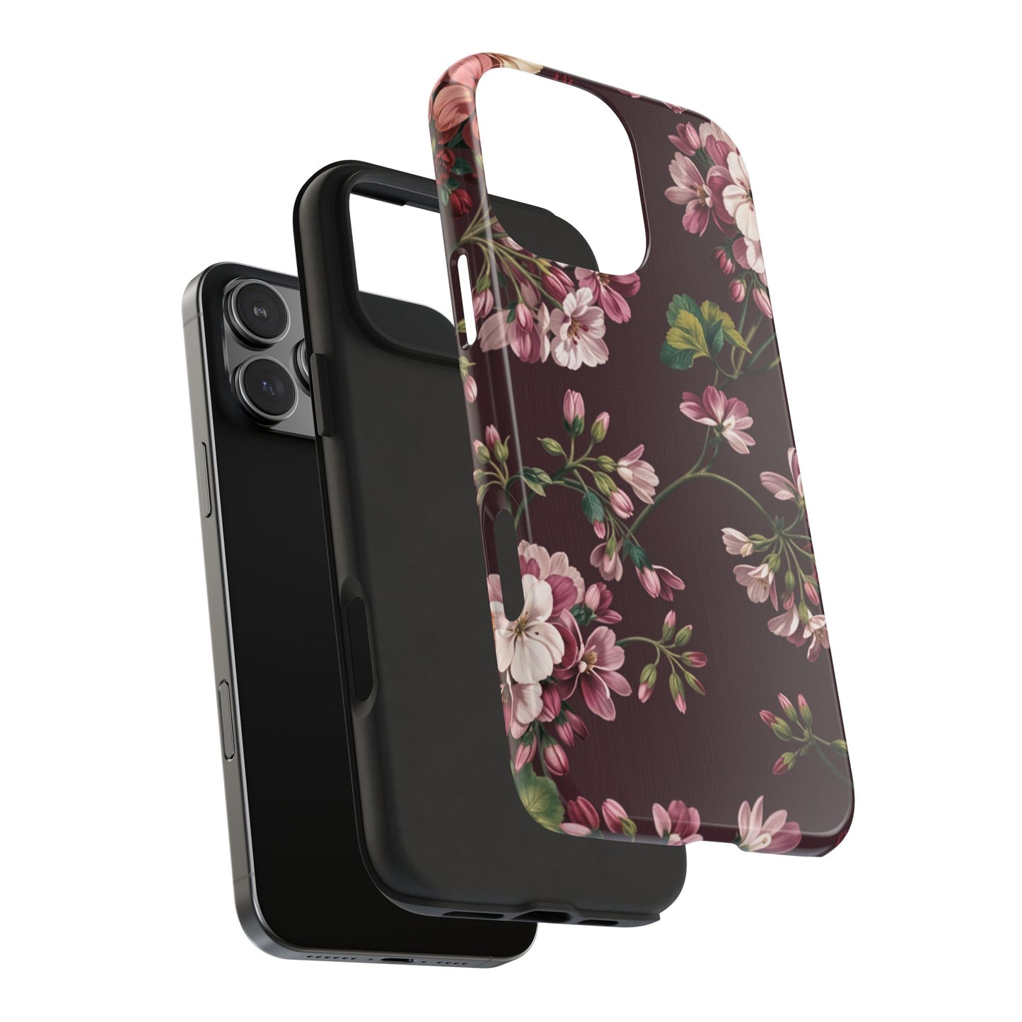 Flower Glam | Brown Floral iPhone Case