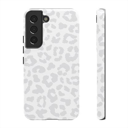 Snow Bunny | White & Gray Leopard Print Case