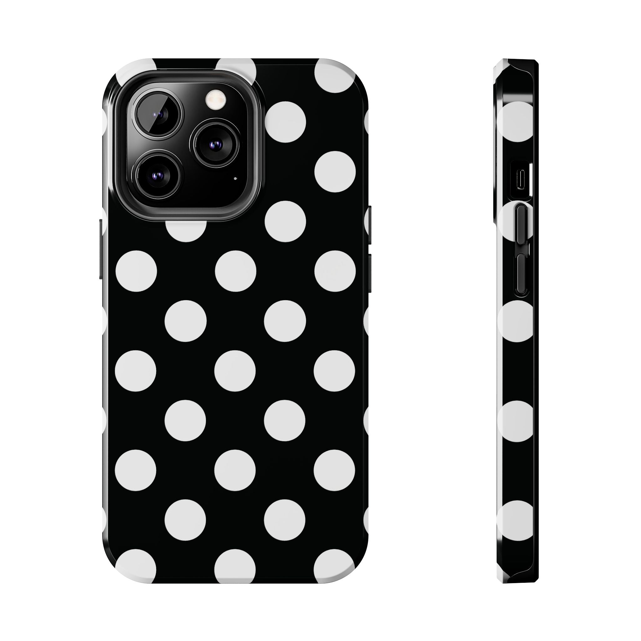 Polka Dots Black & White iPhone Case
