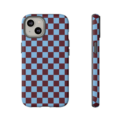 Checked Out | Blue & Brown Checkerboard Case