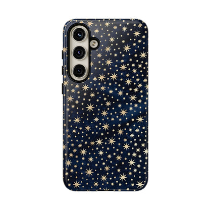 Estuche Galaxy con estrellas azules y cielo nocturno