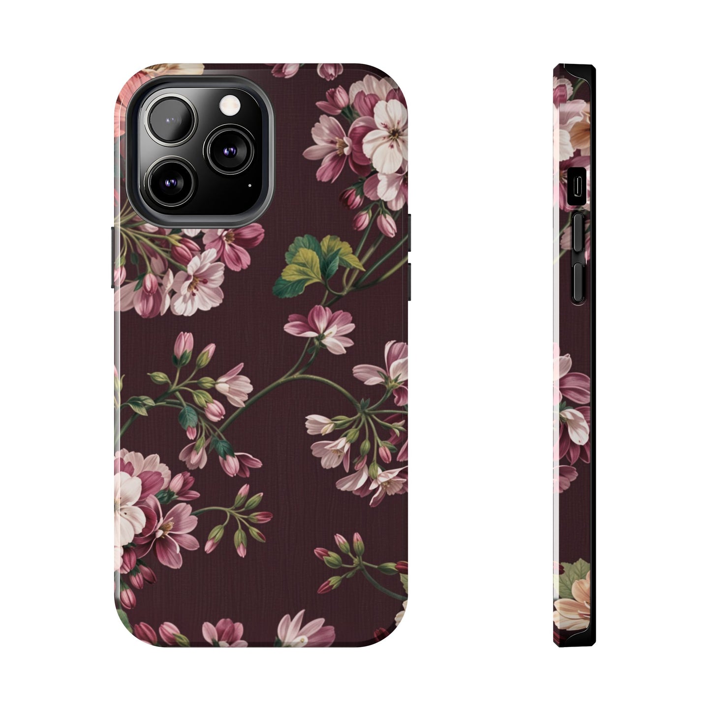 Flower Glam | Brown Floral iPhone Case