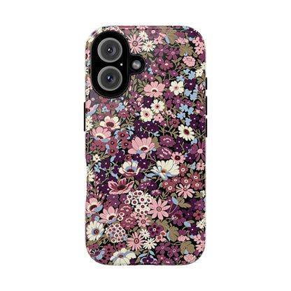 Funda para iPhone con diseño floral morado y ciruela azucarada