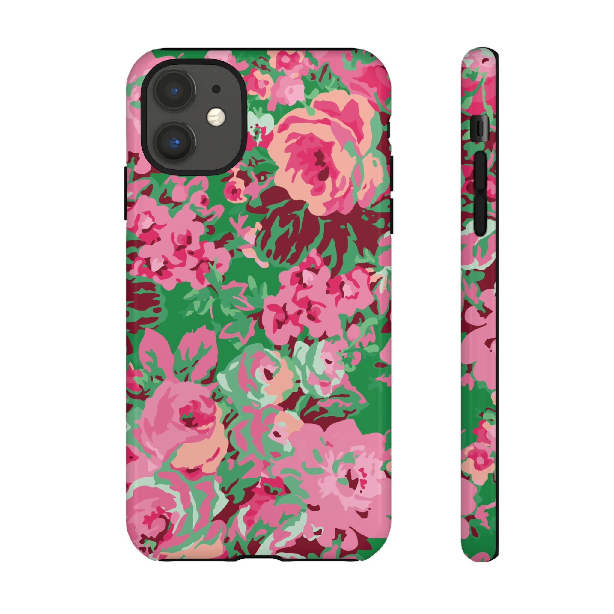 Tout est rose | Coque iPhone à motif floral vert