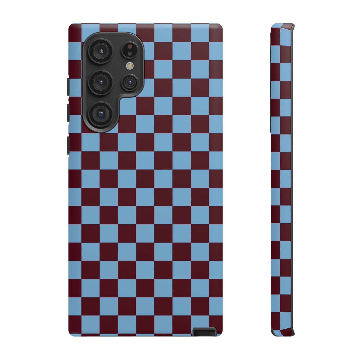 Checked Out | Blue & Brown Checkerboard Case