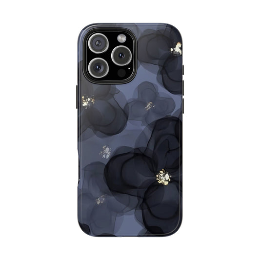 Doble exposición | Funda para iPhone con diseño floral azul