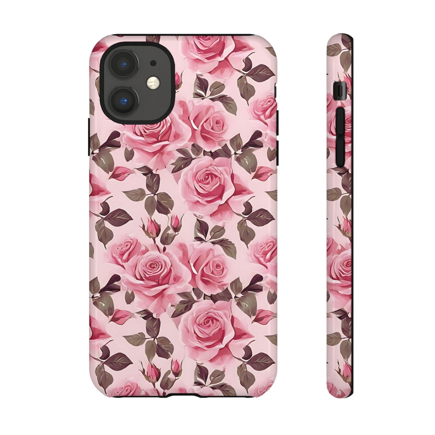 Funda para iPhone con diseño de rosas románticas y flores rosas