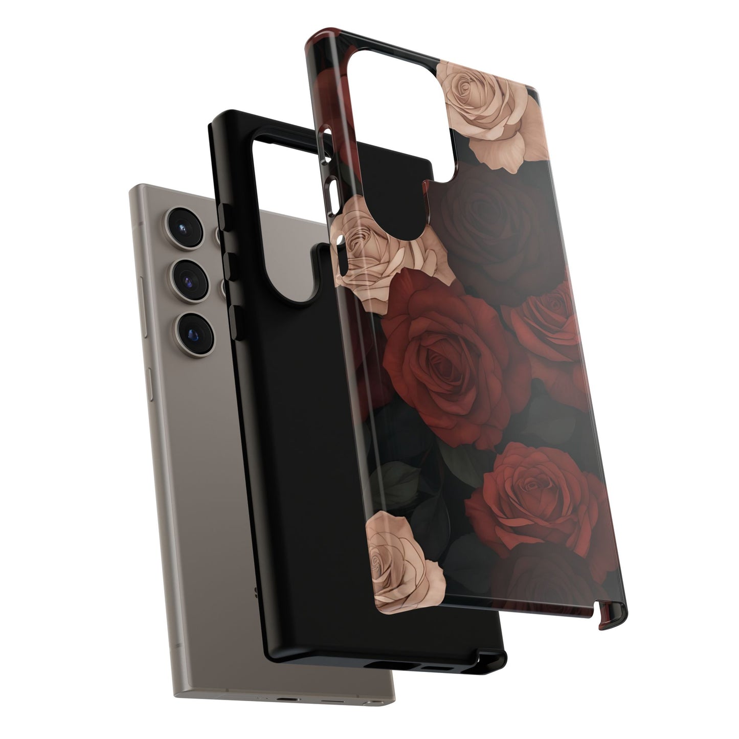 Roses | Étui Galaxy à motif floral marron